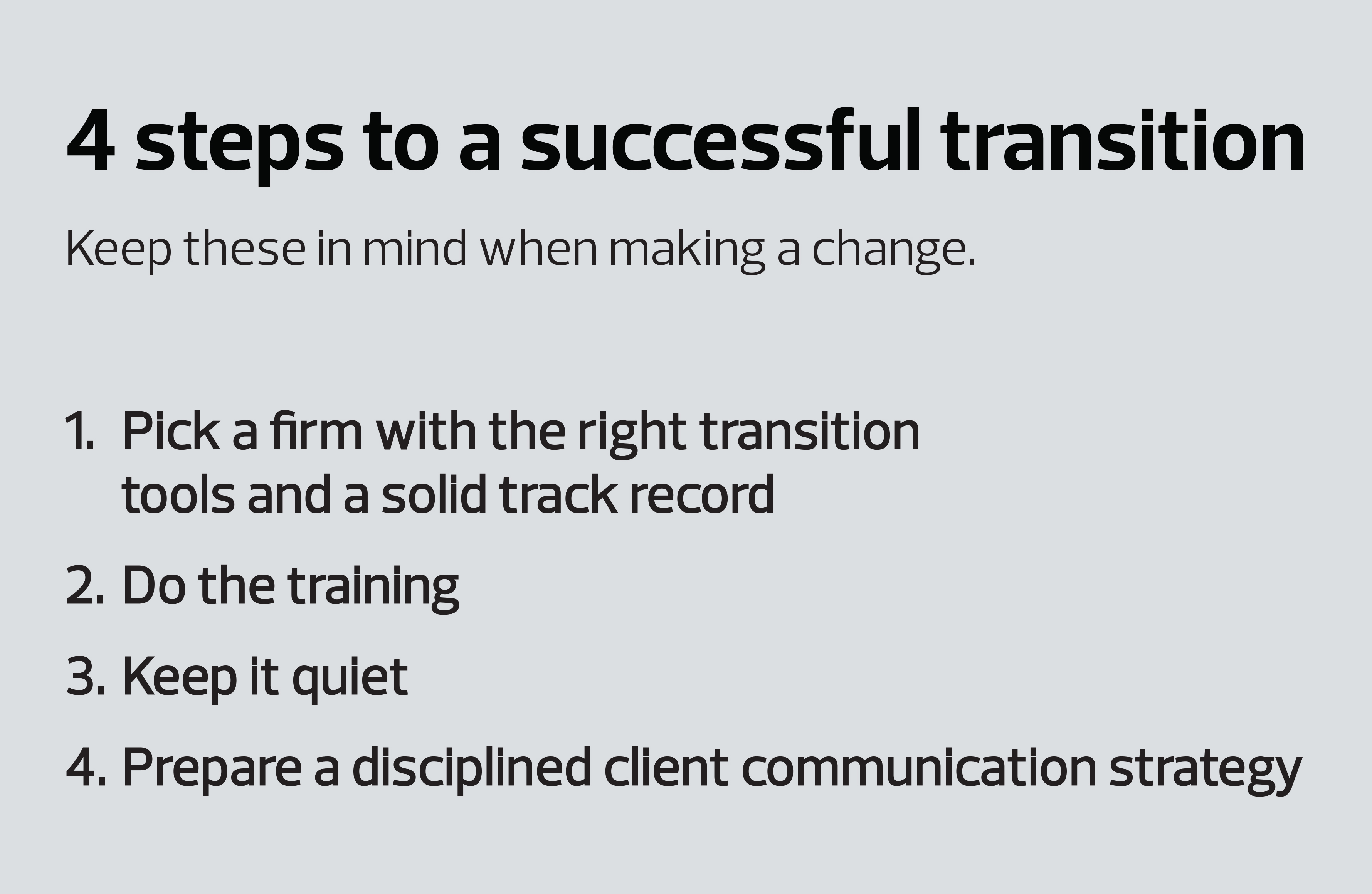 4 Steps To Successfully Transition A Practice Financial Planning 4 Steps To Successfully Transition A Practice Financial Planning