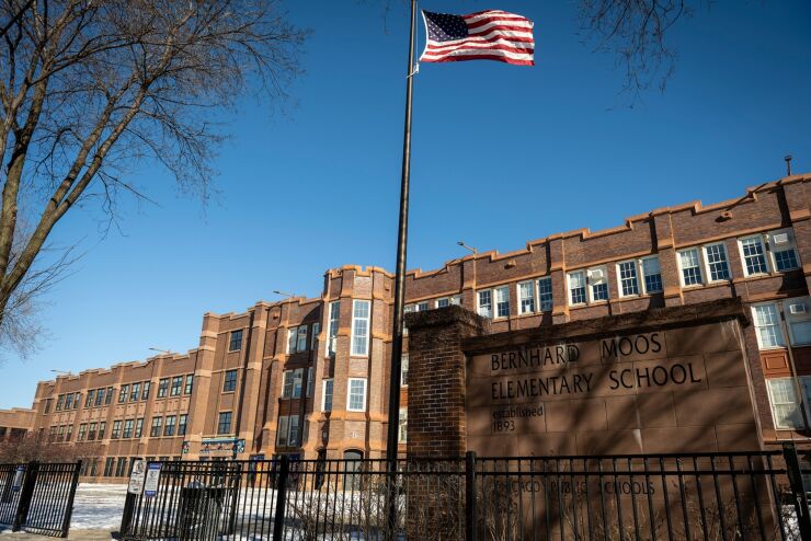 Bernhard Moos Elementary School, pictured above, is part of the Chicago Public Schools which unveiled its fiscal 2024 budget this week.