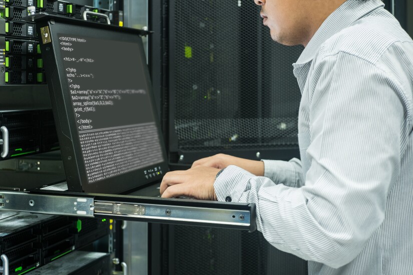 system administrator working in data center