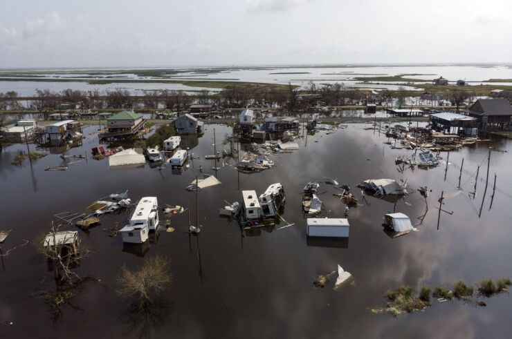 Point-Aux-Chenes, Louisiana after Hurricane Ida in 2021