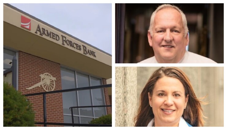 Tom McLean and Jody Vickery at Armed Forces Bank