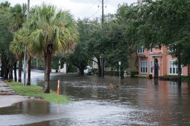 A flooded street in Jacksonville