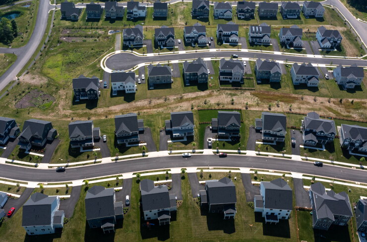 A neighborhood of homes in Aldie, Virginia
