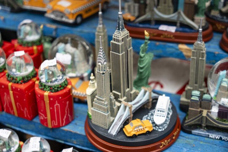 A souvenir model of the Chrysler Building in New York.