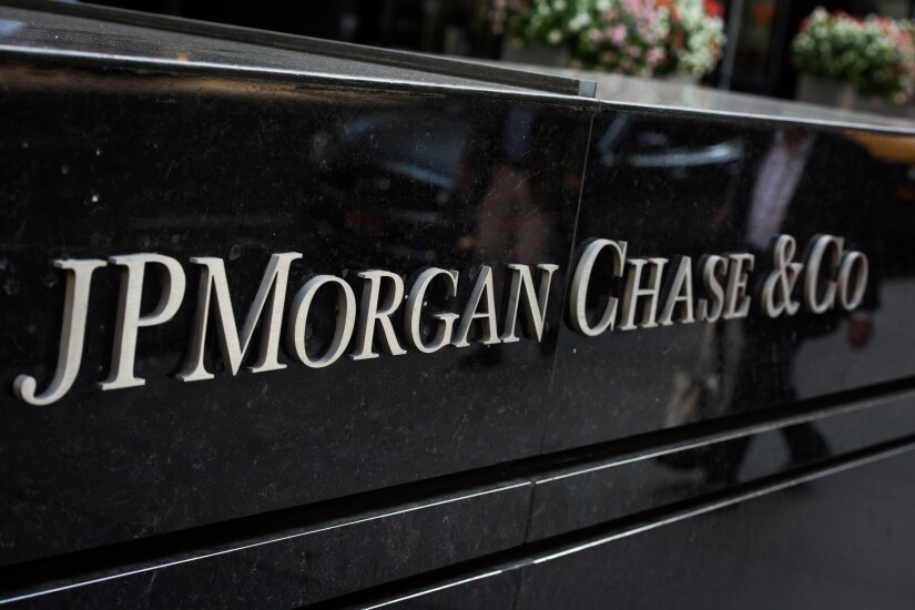 JPMorgan Chase signage outside the company's Park Avenue office building in New York.