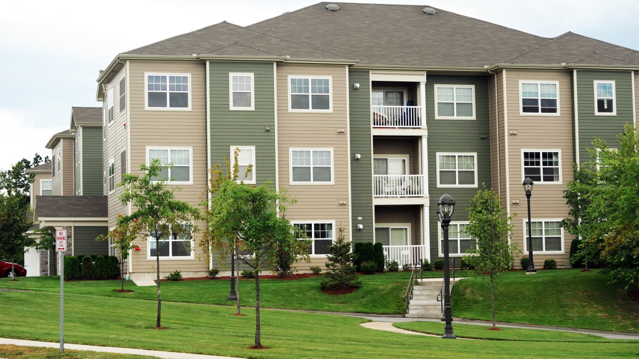 apartment building in autumn