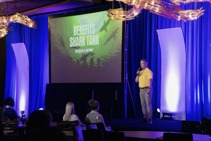 Contestant at Benefit Shark Tank event