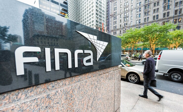 Sign saying FINRA outside its office