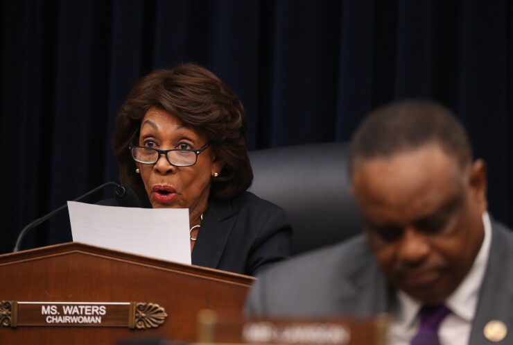 House Financial Services Committee Chairwoman Maxine Waters