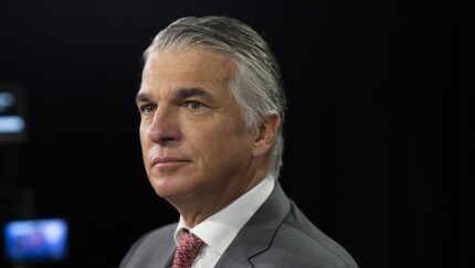 Sergio Ermotti, chief executive officer of UBS Group AG, pauses during a Bloomberg Television interview in Singapore, on Monday, Sept. 17, 2018. UBS has picked Frankfurt as its post-Brexit European Union hub and has made preparations for the worst-case scenario of Britain crashing out of the bloc without a trade deal, Ermotti said. Photographer: Wei Leng Tay/Bloomberg