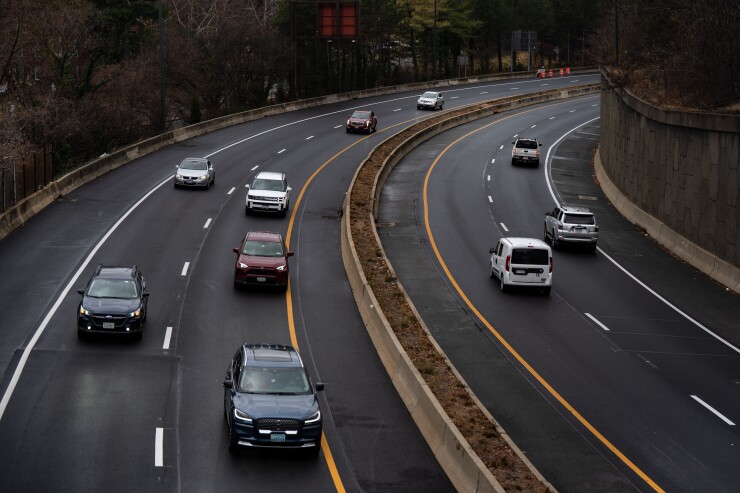 Cars driving on a road