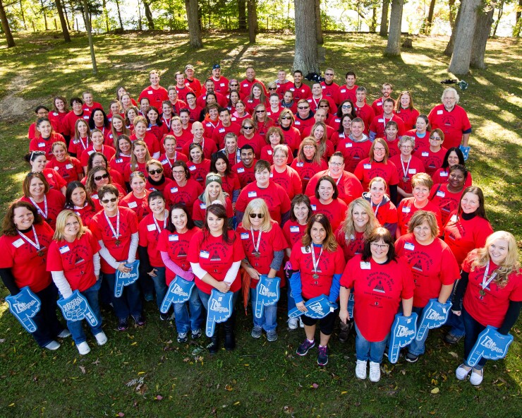 OMNI Community Credit Union employees celebrate the 2016 Team Enrichment Day.