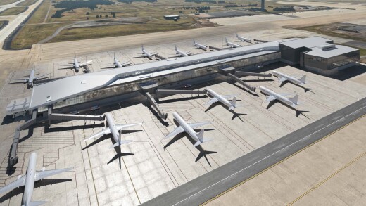 Rendering of new terminal at Washington Dulles airport