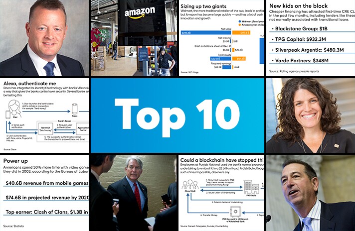 Images from American Banker's top ten stories for the week ending March 23, 2018.