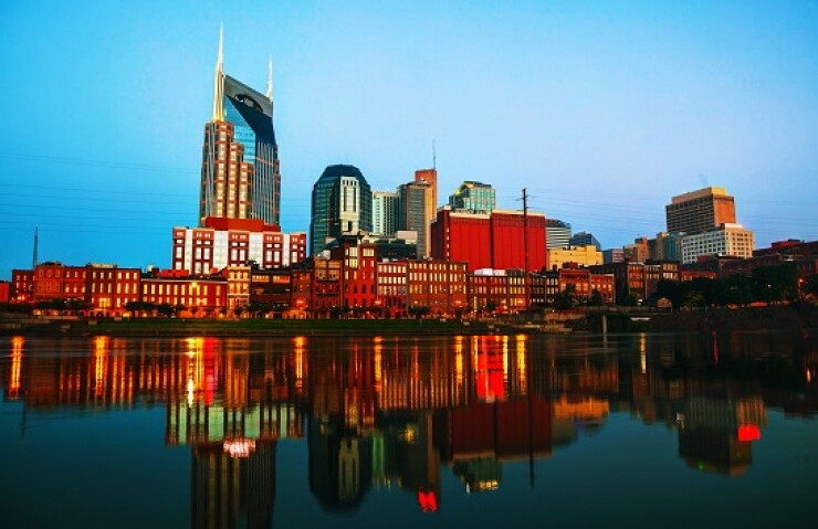 Downtown Nashville early in the morning