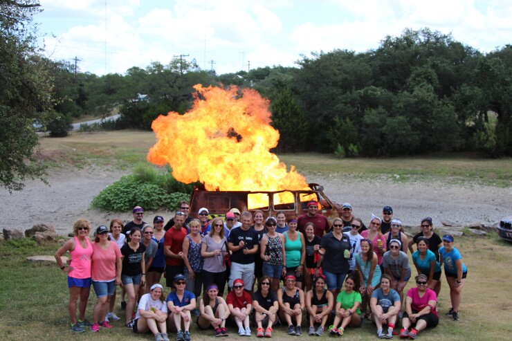 ATKG staff at a stunt ranch near Austin, Texas