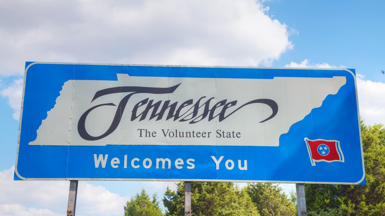 Tennessee welcome sign