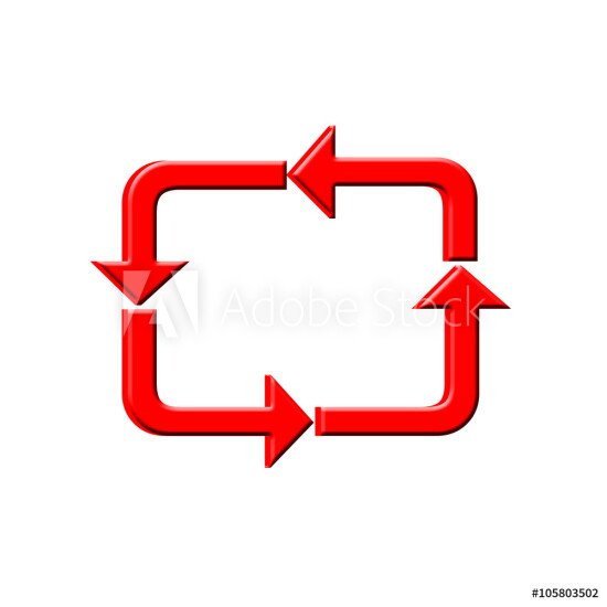 three dimensional arrows on white background