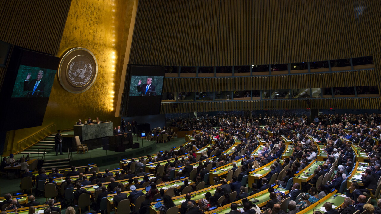 President Trump speaking at the U.N. General Assembly