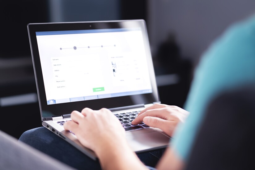 Personal information to shop online. Filling electronic form on