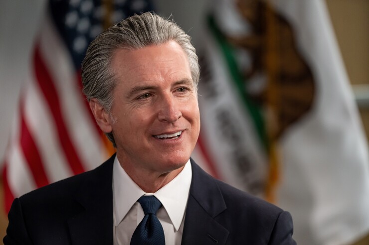Gavin Newsom, governor of California, during an interview on "The Circuit with Emily Chang" in Sacramento, California