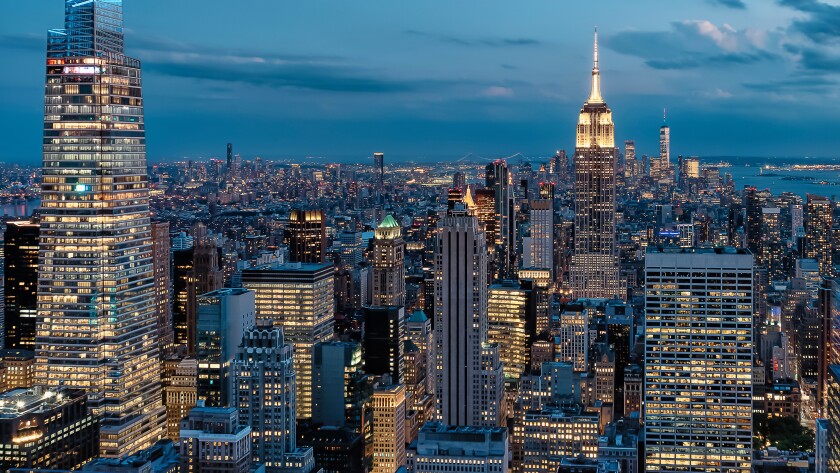 The skyline of New York City, United States