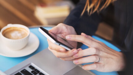 A person using their smartphone
