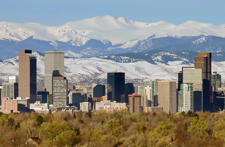 Denver skyline.
