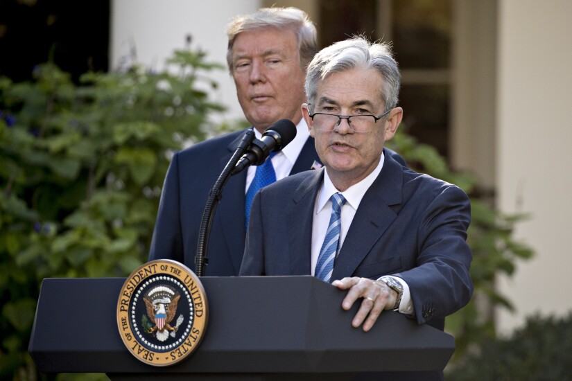 Fed Chair-designate Jerome Powell with President Trump