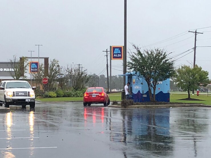 As of Monday morning, Marine FCU's only available ATM was a mobile machine outside its corporate headquarters in Jacksonville, N.C.