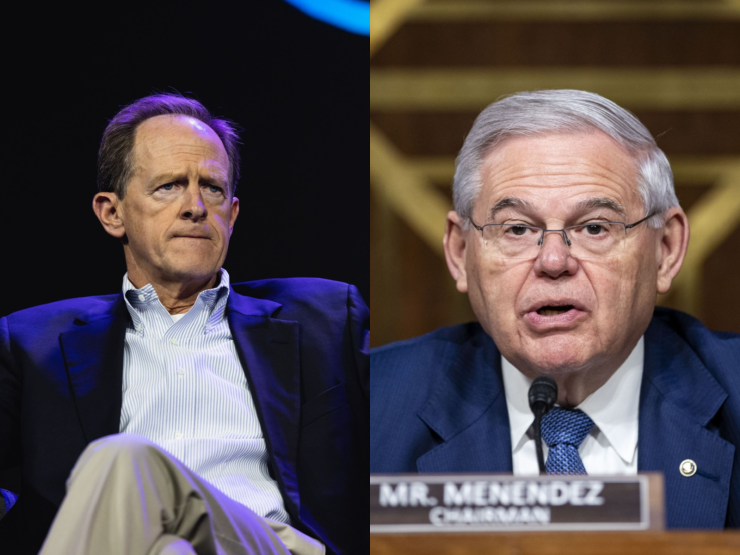 Sen. Pat Toomey, R-Pa. (left); Sen. Bob Menendez, D-N.J.