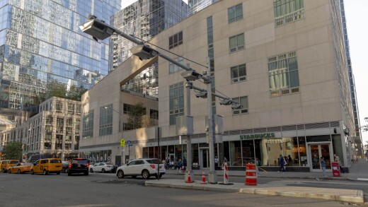 Cashless electronic tolling gantries in Manhattan