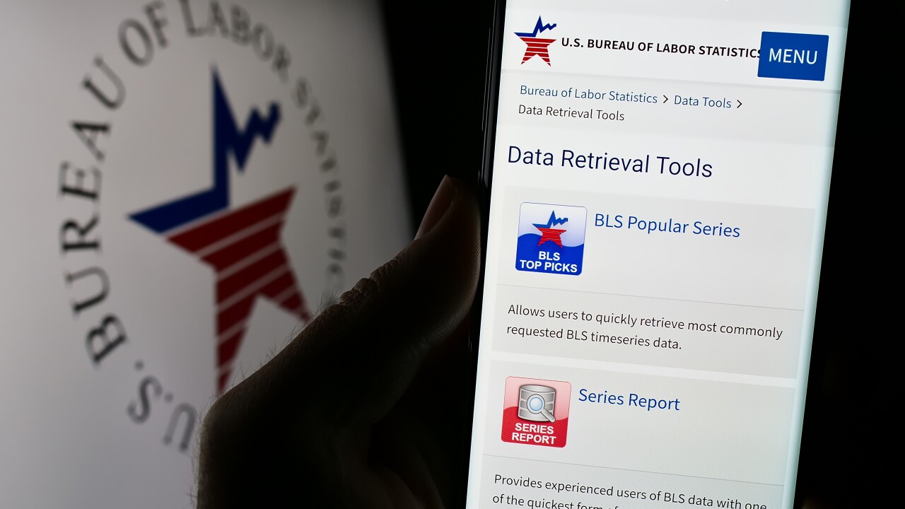 Bureau of Labor Statistics computer screen