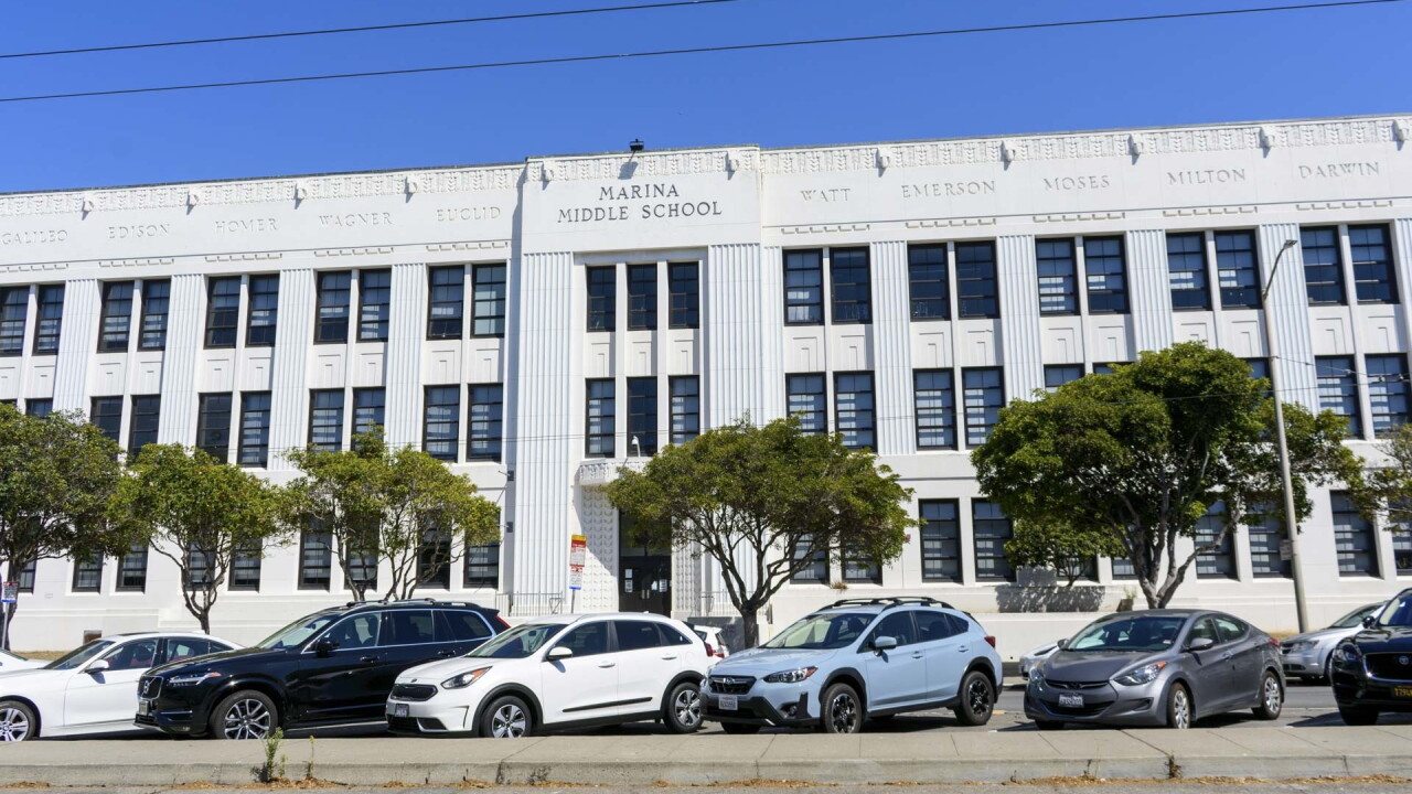 Exterior of Marina Middle School in San Francisco