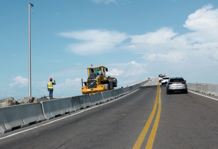 The Sanibel-Captiva causeway was damaged by Hurricane Ian.