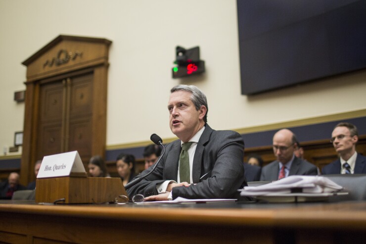 Fed Vice Chair of Supervision Randal Quarles