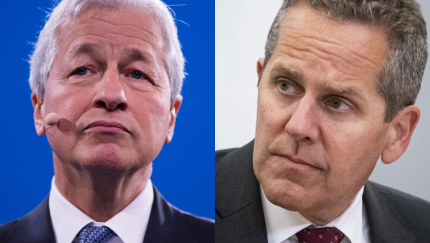 Jamie Dimon, chairman and CEO of JPMorgan Chase (left); Michael Barr, Federal Reserve vice chairman for supervision