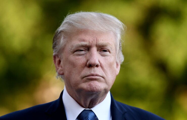 President Donald Trump on the South Lawn after returning to the White House in Washington, D.C., on Sept. 24, 2017 Bloomberg