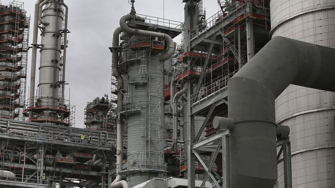 Southern Co.'s Kemper County power plant under construction in Mississippi in 2014. The facility abandoned carbon capture due to the high cost.