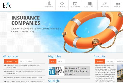 Ebix home page