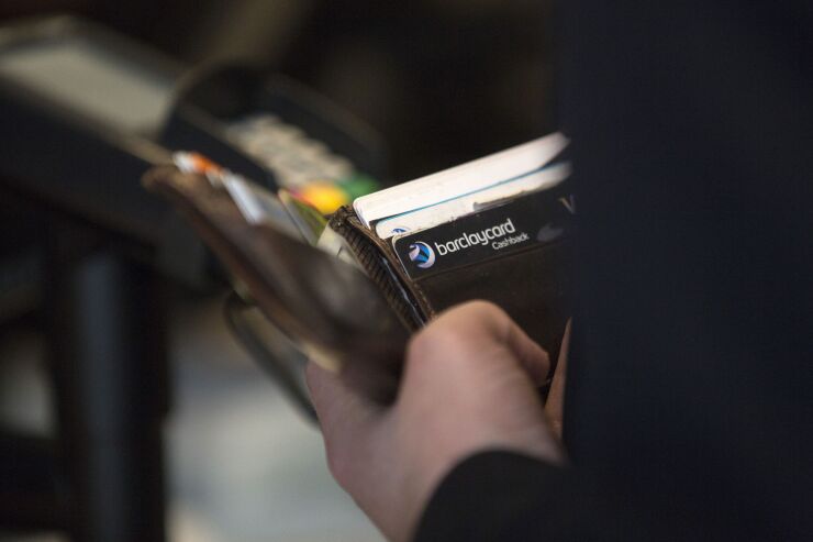 Barclaycard in wallet