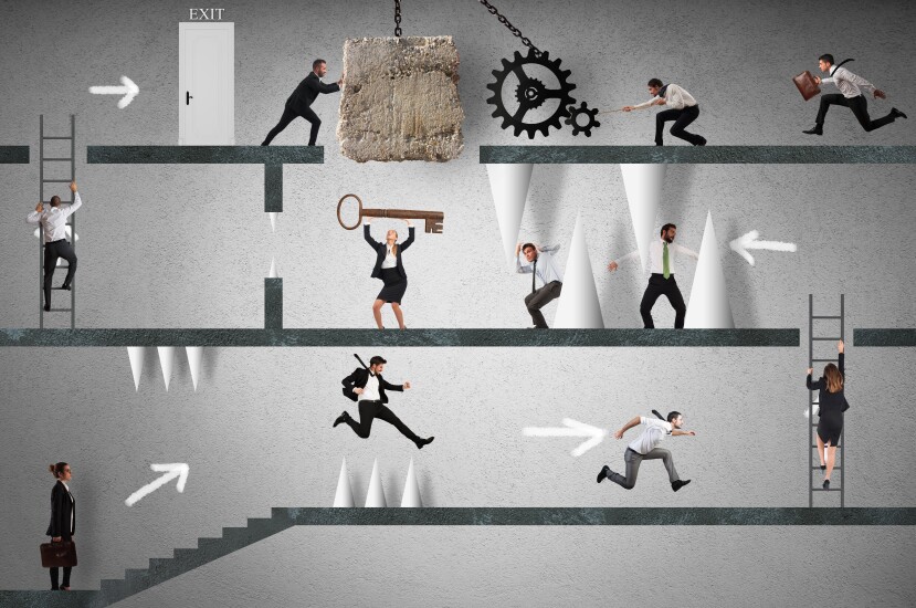 Office maze video game concept
