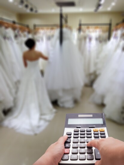 Bride and calculator