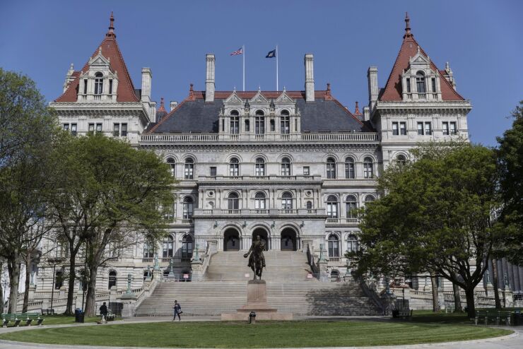 The New York State Capitol building in Albany, New York.