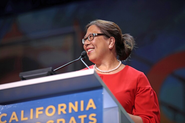 State Controller Betty Yee at the 2019 California Democratic Party State Convention at the George R. Moscone Convention Center in San Francisco, California on June 1, 2019.