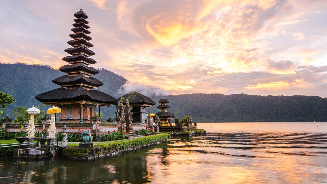 Pura Ulun Danu Beratan temple in Bali, Indonesia