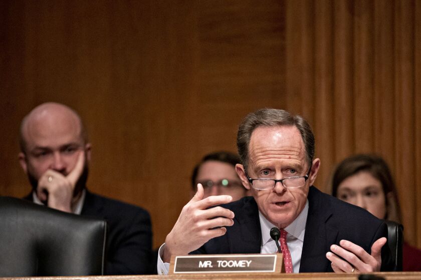 “I am open to working with my colleagues on how we could enable businesses that are operating legally in their respective states to be able to have ordinary banking services,” said Sen. Pat Toomey, R-Pa.
