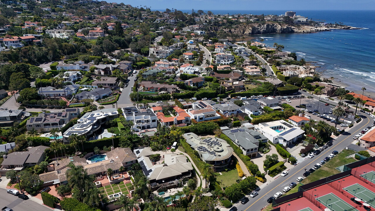 Homes near the coast at La Jolla, in San Diego, California