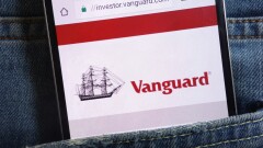 KONSKIE, POLAND - JUNE 01, 2018: Vanguard website displayed on smartphone hidden in jeans pocket