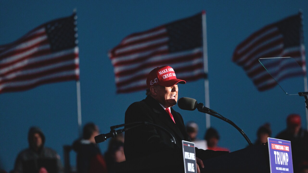 Donald Trump at a rally in Pennsylvania